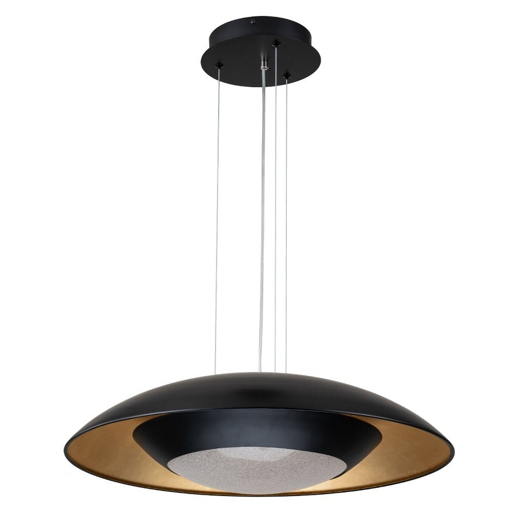 Modern 23.6in Wide Flat Dome Dimmable LED Pendant Light