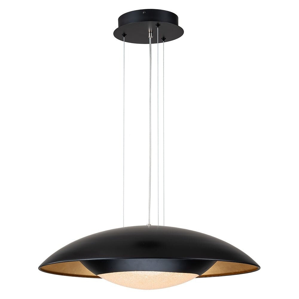 Modern 23.6in Wide Flat Dome Dimmable LED Pendant Light