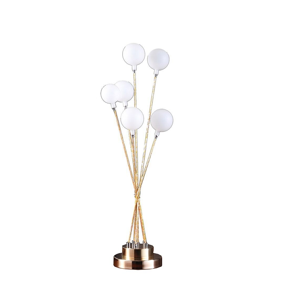 Modern 27.5" 6-Light Acrylic Shade Metal Table Lamp