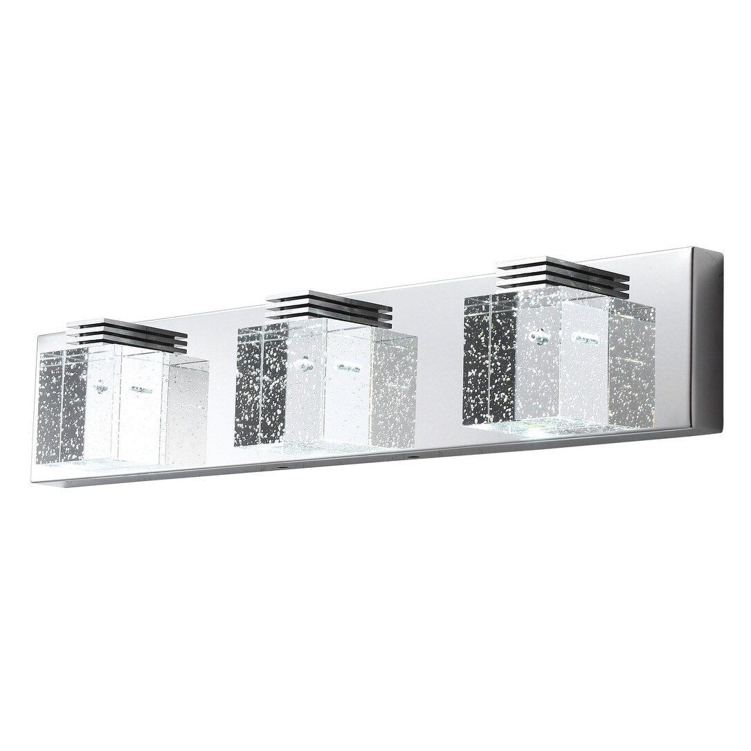 Modern 3-Light Cube Bubble Glass Shape LED Vanity Lamp