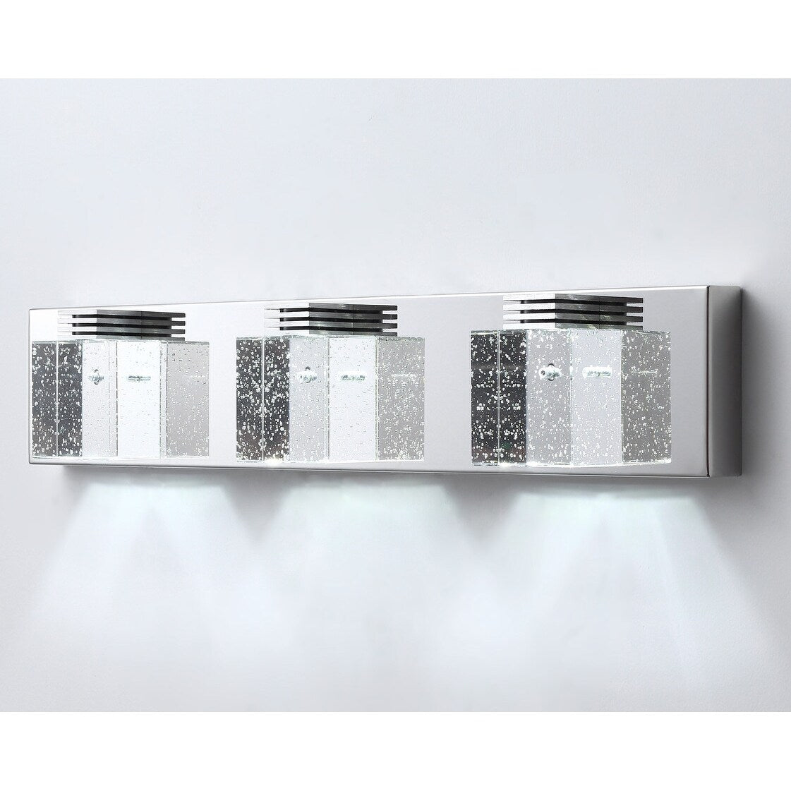Modern 3-Light Cube Bubble Glass Shape LED Vanity Lamp