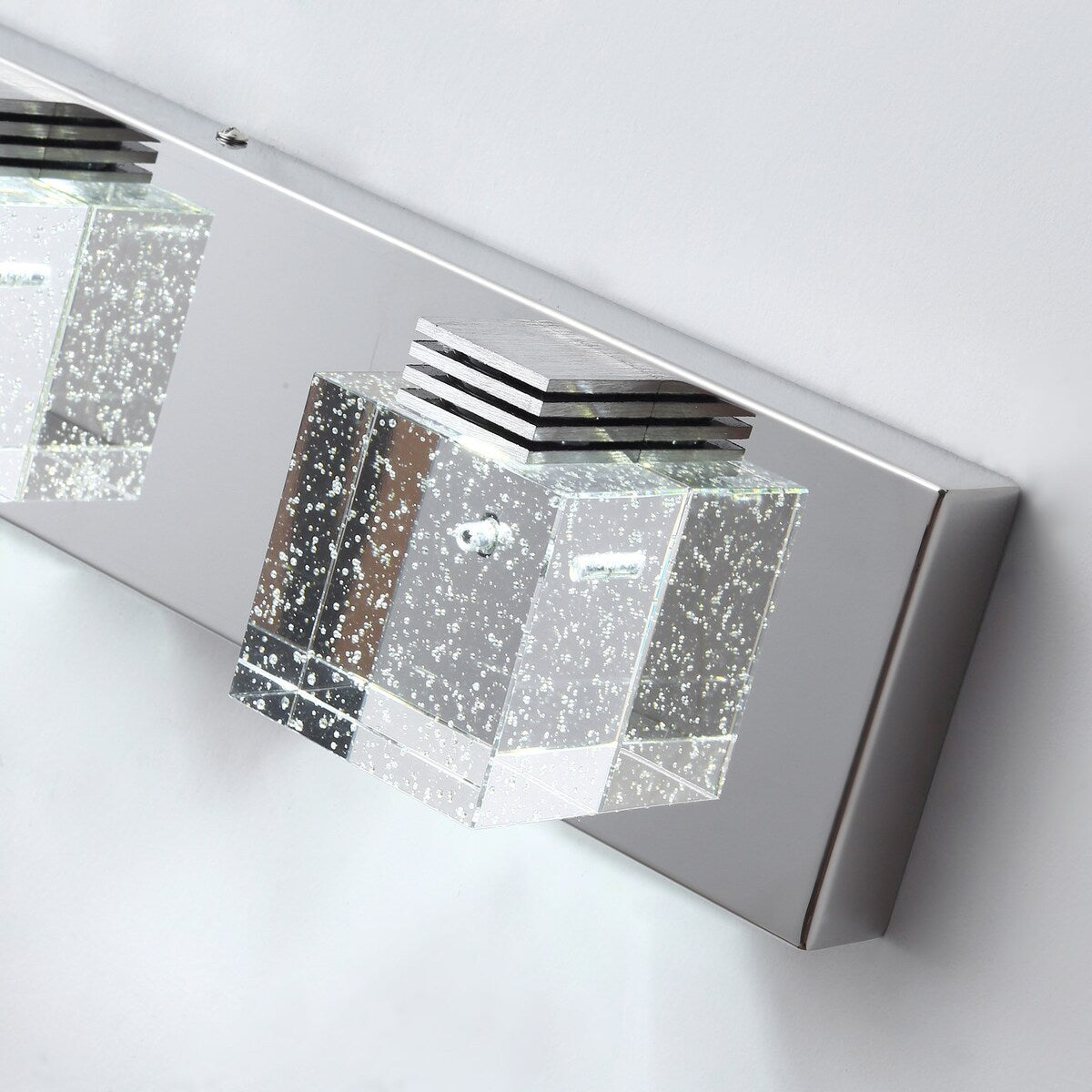 Modern 3-Light Cube Bubble Glass Shape LED Vanity Lamp