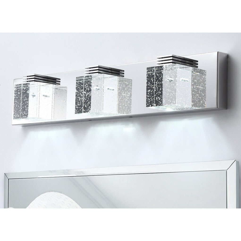 Modern 3-Light Cube Bubble Glass Shape LED Vanity Lamp