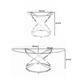 Modern 3 Piece Coffee Table Set with 2 End Tables, Glass Tabletop, Chrome