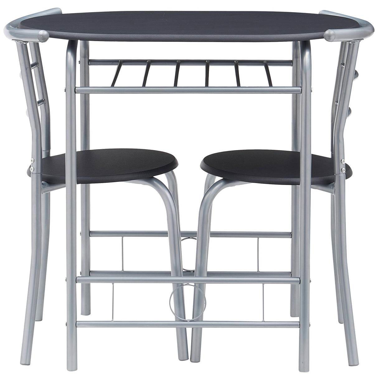 Modern 3 Piece Dining Set with Wood Oval Table and 2 Chairs for Home Kitchen Breakfast