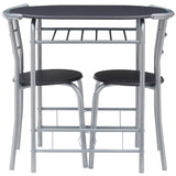 Modern 3 Piece Dining Set with Wood Oval Table and 2 Chairs for Home Kitchen Breakfast