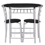 Modern 3 Piece Dining Set with Wood Oval Table and 2 Chairs for Home Kitchen Breakfast