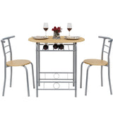 Modern 3 Piece Dining Set with Wood Oval Table and 2 Chairs for Home Kitchen Breakfast