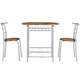 Modern 3 Piece Dining Set with Wood Oval Table and 2 Chairs for Home Kitchen Breakfast