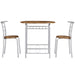 Modern 3 Piece Dining Set with Wood Oval Table and 2 Chairs for Home Kitchen Breakfast