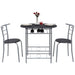 Modern 3 Piece Dining Set with Wood Oval Table and 2 Chairs for Home Kitchen Breakfast