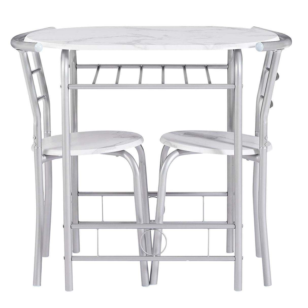 Modern 3 Piece Dining Set with Wood Oval Table and 2 Chairs for Home Kitchen Breakfast