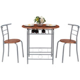 Modern 3 Piece Dining Set with Wood Oval Table and 2 Chairs for Home Kitchen Breakfast