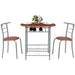 Modern 3 Piece Dining Set with Wood Oval Table and 2 Chairs for Home Kitchen Breakfast
