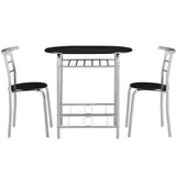 Modern 3 Piece Dining Set with Wood Oval Table and 2 Chairs for Home Kitchen Breakfast
