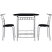 Modern 3 Piece Dining Set with Wood Oval Table and 2 Chairs for Home Kitchen Breakfast
