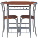 Modern 3 Piece Dining Set with Wood Oval Table and 2 Chairs for Home Kitchen Breakfast