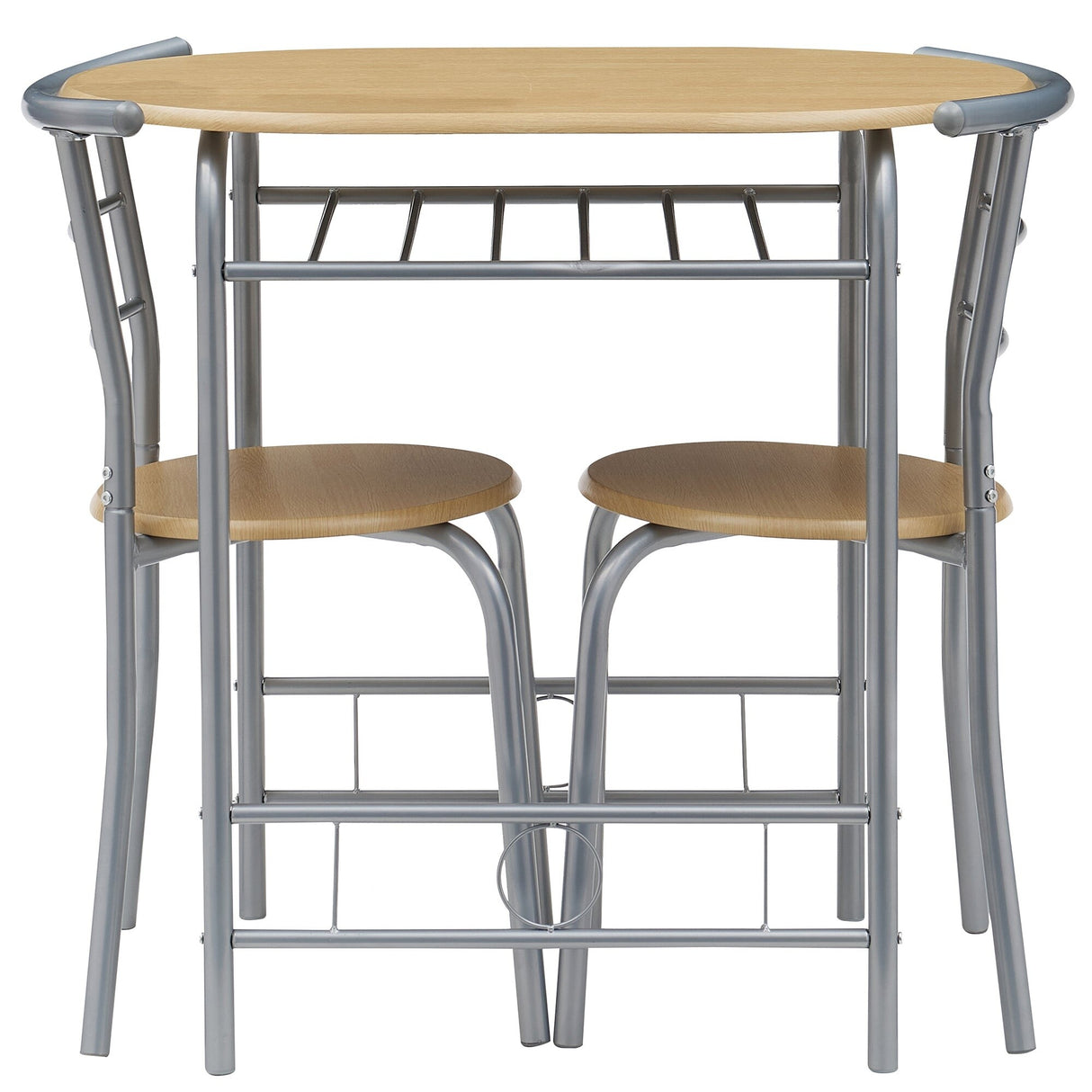 Modern 3 Piece Dining Set with Wood Oval Table and 2 Chairs for Home Kitchen Breakfast