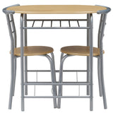 Modern 3 Piece Dining Set with Wood Oval Table and 2 Chairs for Home Kitchen Breakfast