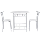 Modern 3 Piece Dining Set with Wood Oval Table and 2 Chairs for Home Kitchen Breakfast