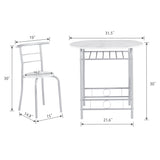 Modern 3 Piece Dining Set with Wood Oval Table and 2 Chairs for Home Kitchen Breakfast