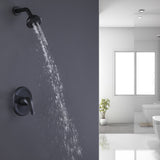 Modern 3-Way High-pressure Shower Head Set with Handle in Black