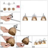 3-light Bathroom Vanity Light with Metal Shade for Powder Room