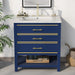 Modern 30inch Navy Blue/White Bathroom Vanity Cabinet Combo with Open Storge, Two Drawers Storge, Two Drawers