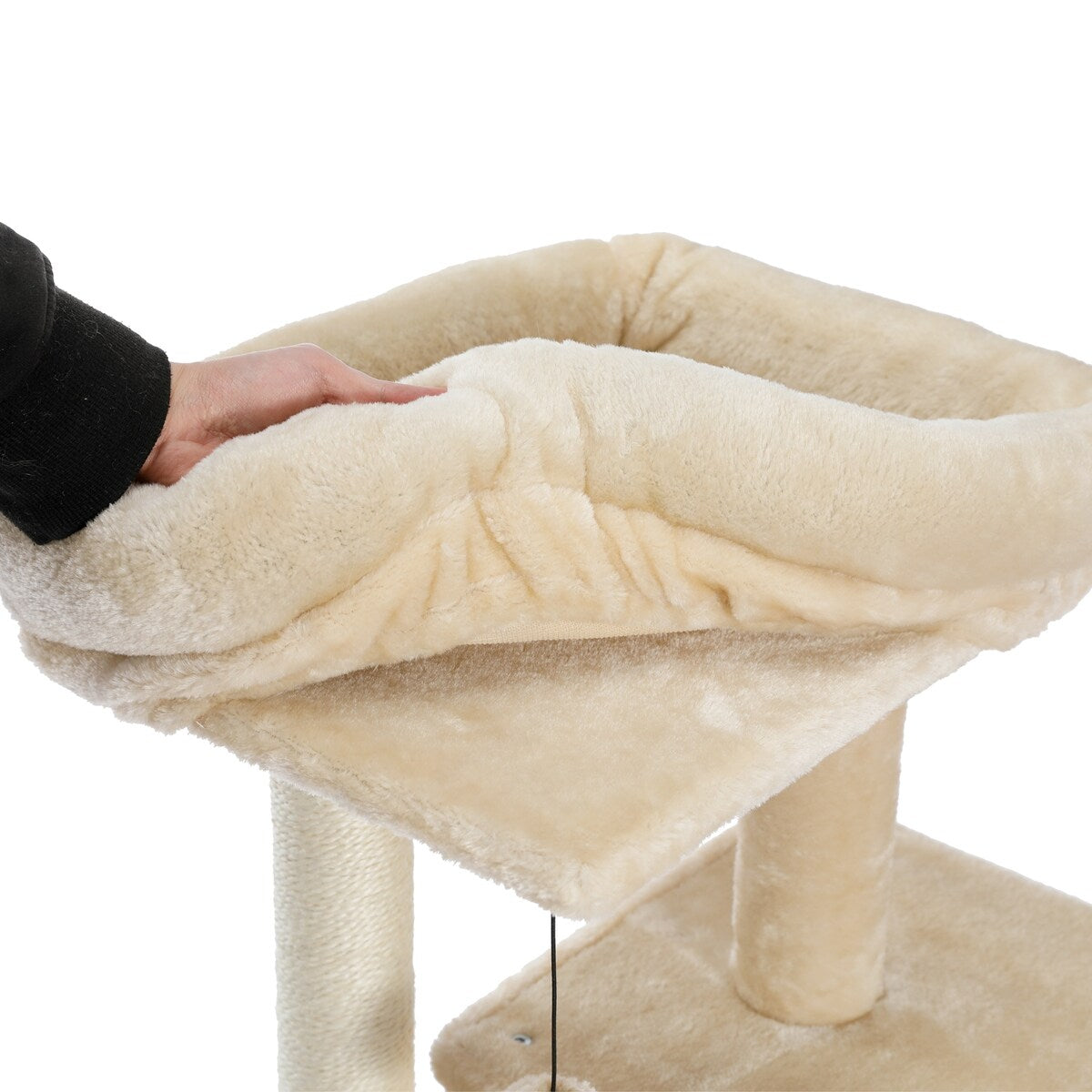 Cat Tree Luxury 34 Inches Cat Tower with Double Condos - Beige