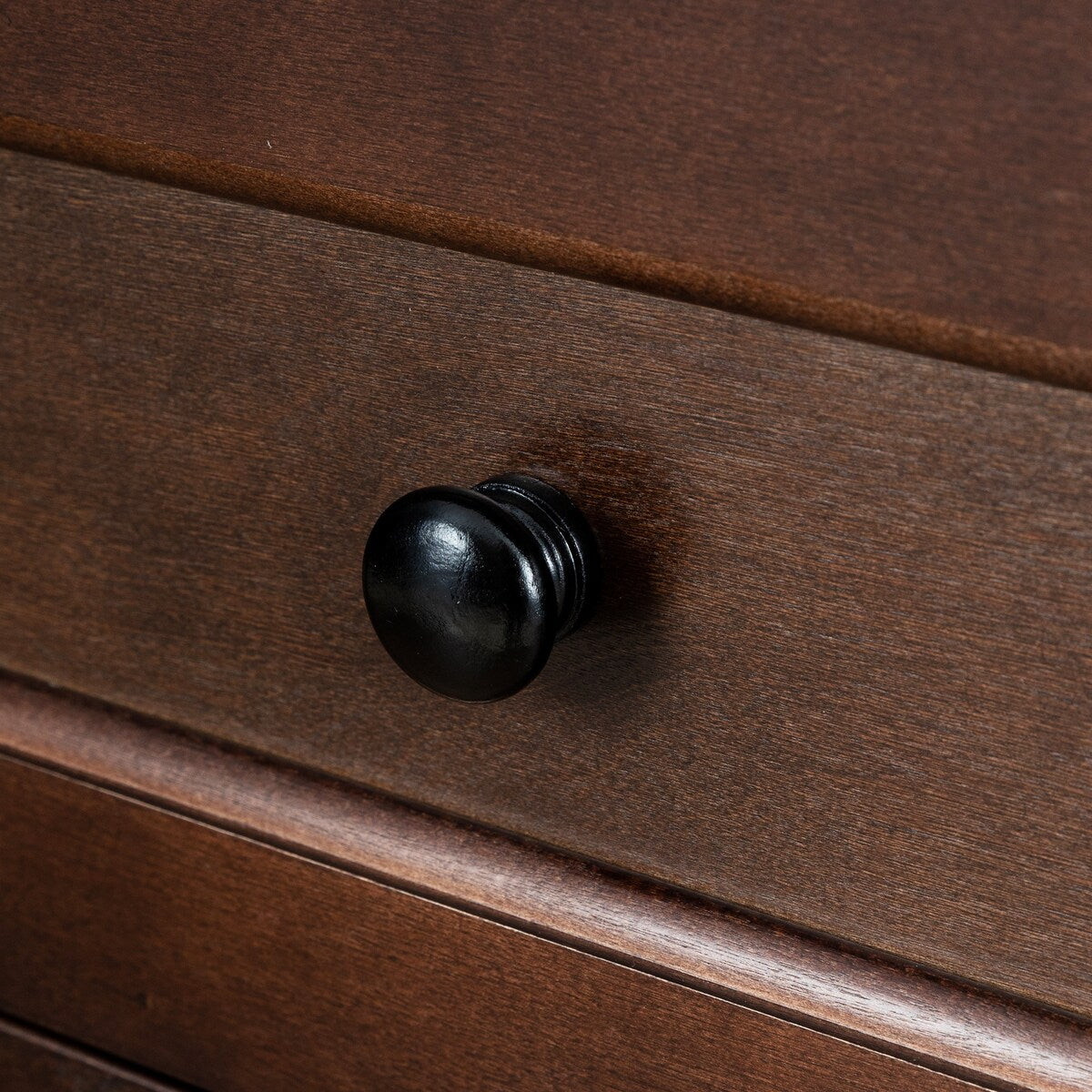 Modern 36-in Storage Solid Wood Retro Round Handle Side Cabinet with 4-Drawers