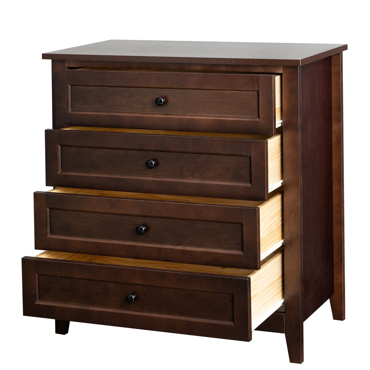 Modern 36-in Storage Solid Wood Retro Round Handle Side Cabinet with 4-Drawers