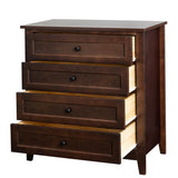 Modern 36-in Storage Solid Wood Retro Round Handle Side Cabinet with 4-Drawers