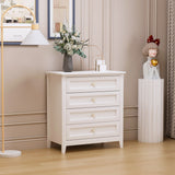 Modern 36-in Storage Solid Wood Retro Round Handle Side Cabinet with 4-Drawers