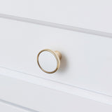 Modern 36-in Storage Solid Wood Retro Round Handle Side Cabinet with 4-Drawers