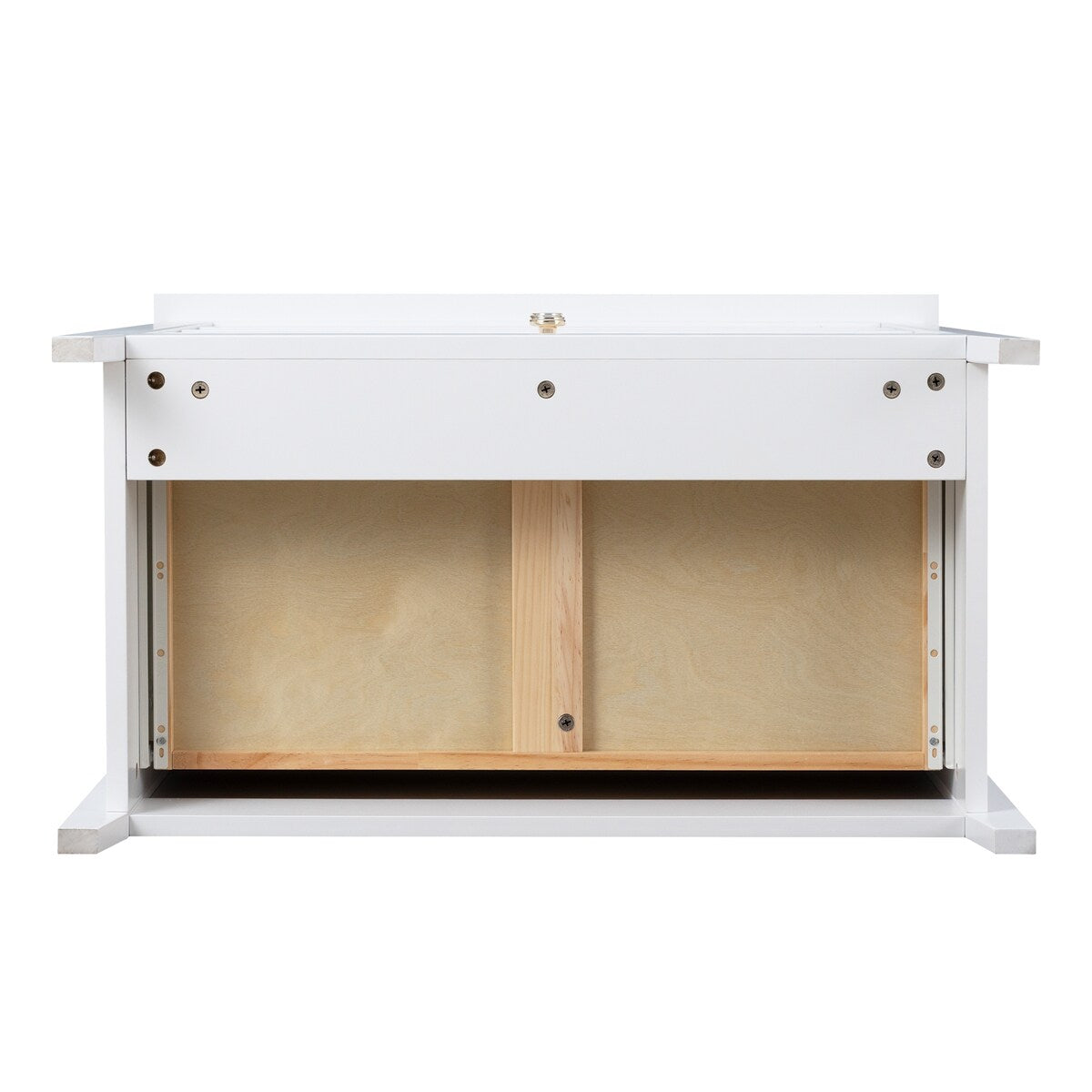 Modern 36-in Storage Solid Wood Retro Round Handle Side Cabinet with 4-Drawers