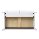 Modern 36-in Storage Solid Wood Retro Round Handle Side Cabinet with 4-Drawers