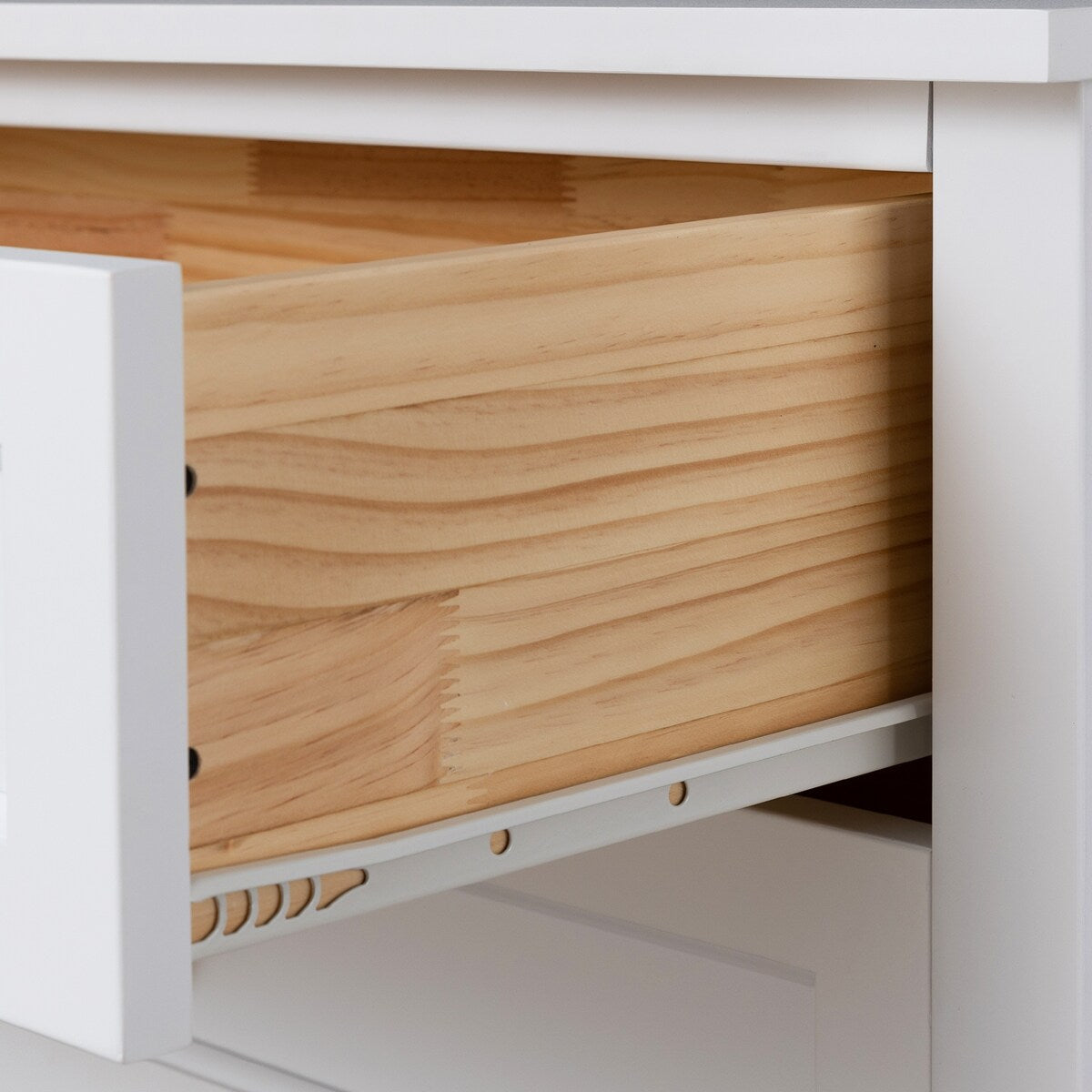 Modern 36-in Storage Solid Wood Retro Round Handle Side Cabinet with 4-Drawers