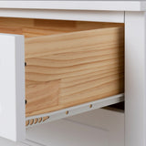 Modern 36-in Storage Solid Wood Retro Round Handle Side Cabinet with 4-Drawers