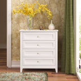 Modern 36-in Storage Solid Wood Retro Round Handle Side Cabinet with 4-Drawers