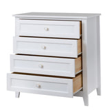 Modern 36-in Storage Solid Wood Retro Round Handle Side Cabinet with 4-Drawers
