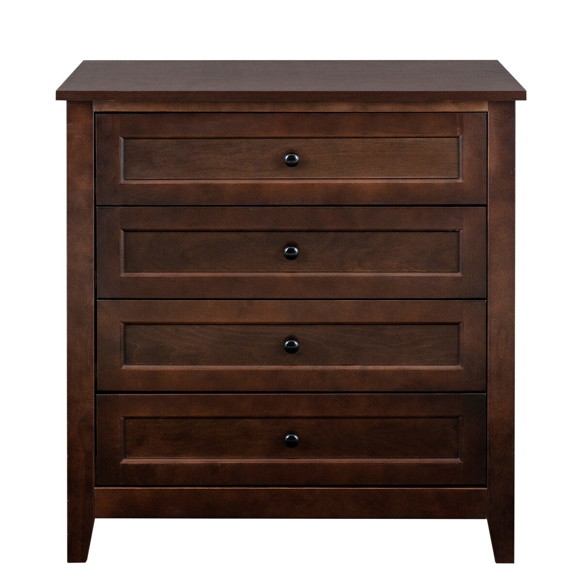 Modern 36-in Storage Solid Wood Retro Round Handle Side Cabinet with 4-Drawers