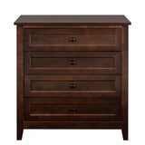 Modern 36-in Storage Solid Wood Retro Round Handle Side Cabinet with 4-Drawers