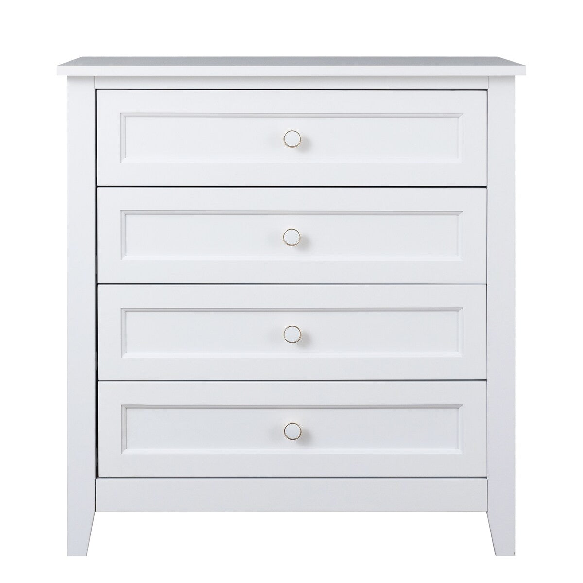 Modern 36-in Storage Solid Wood Retro Round Handle Side Cabinet with 4-Drawers