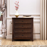 Modern 36-in Storage Solid Wood Retro Round Handle Side Cabinet with 4-Drawers
