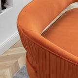 SEYNAR Modern 51'' Velvet Tufted Loveseat Open Back with Golden Metal Legs