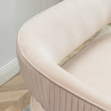 SEYNAR Modern 51'' Velvet Tufted Loveseat Open Back with Golden Metal Legs