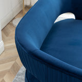 SEYNAR Modern 51'' Velvet Tufted Loveseat Open Back with Golden Metal Legs