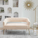 SEYNAR Modern 51'' Velvet Tufted Loveseat Open Back with Golden Metal Legs