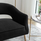 SEYNAR Modern 51'' Velvet Tufted Loveseat Open Back with Golden Metal Legs