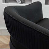 SEYNAR Modern 51'' Velvet Tufted Loveseat Open Back with Golden Metal Legs